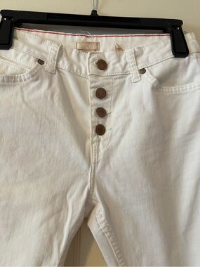 Roxy White Button-Fly low-Rise Jeans